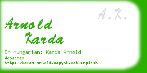 arnold karda business card